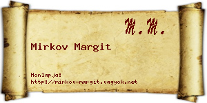 Mirkov Margit névjegykártya